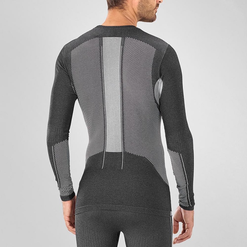 Salomon Primo Warm Seamless Tee M Férfi Felsők Fekete | 56129-BLXV