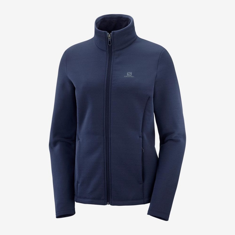 Salomon Radiant Full Zip Középréteg W Női Síkabátok Sötétkék | 71362-NUPF