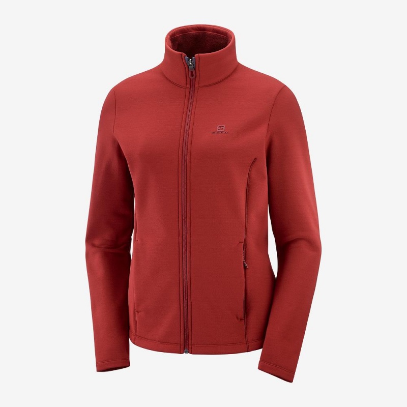 Salomon Radiant Full Zip Középréteg W Női Síkabátok Piros | 09452-UHNT