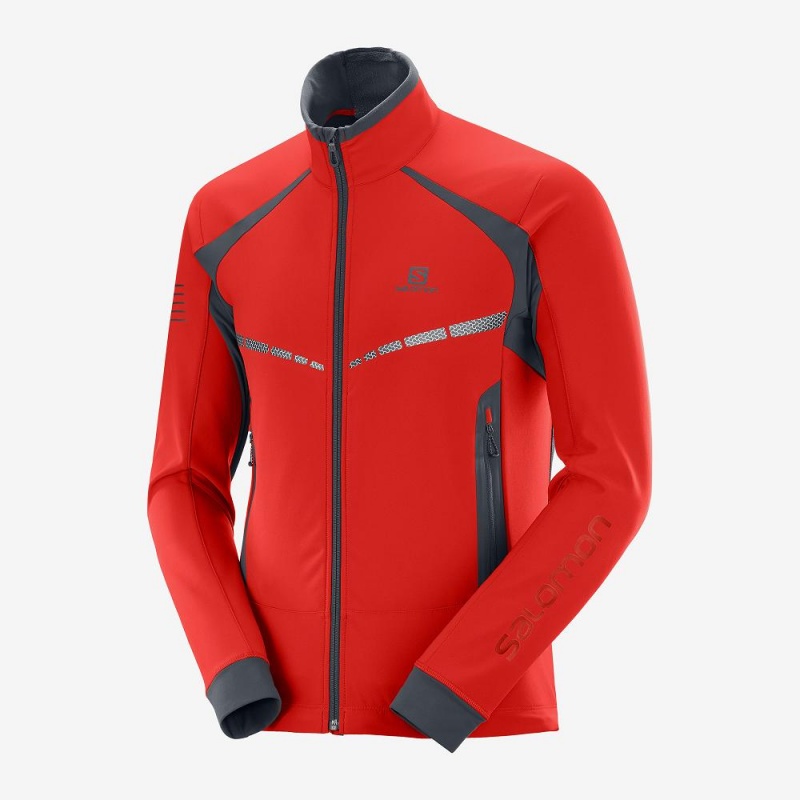 Salomon Rs Warm Softshell Jkt M Férfi Kabát Piros | 39817-ICAT