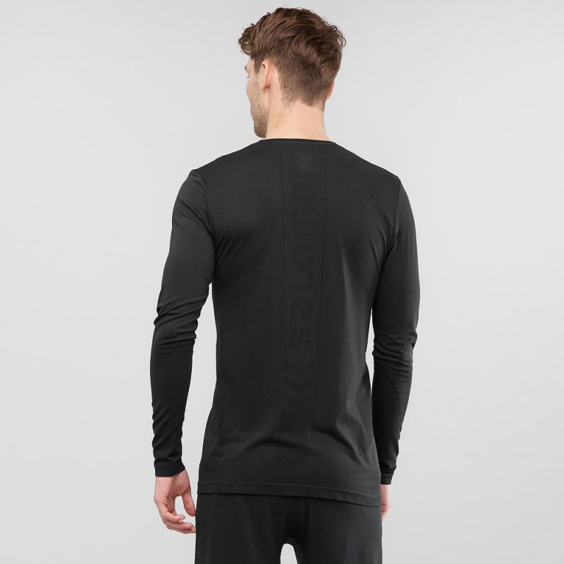 Salomon Sense Ls Tee M Férfi Felsők Fekete | 24386-SGFE