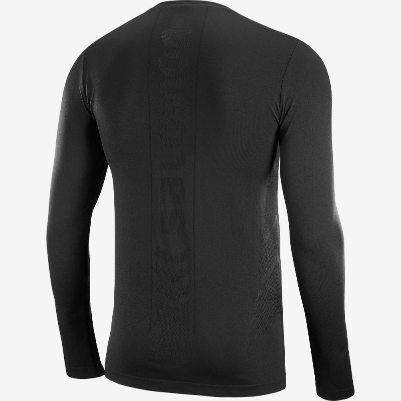 Salomon Sense Ls Tee M Férfi Felsők Fekete | 24386-SGFE