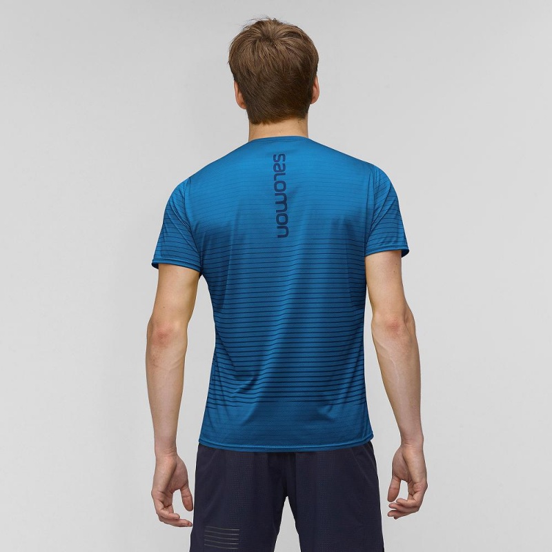 Salomon Sense Tee M Férfi Felsők Kék | 12875-LXFG