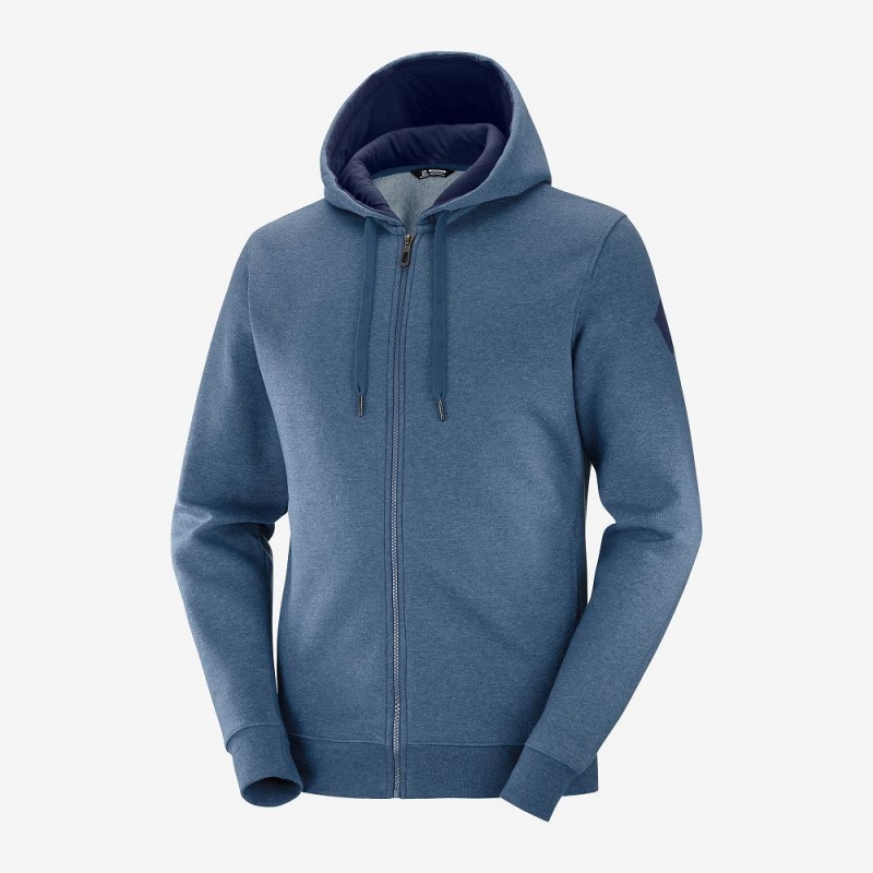 Salomon Shift Full Zip Hoodie M Férfi Futókabát Sötétkék | 93056-YQJL