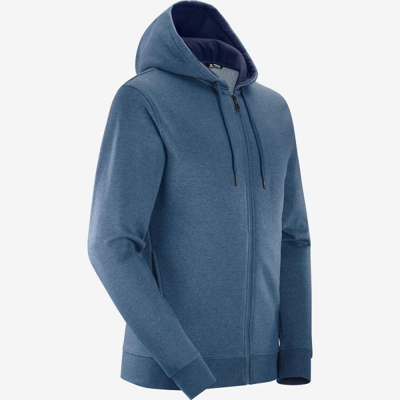 Salomon Shift Full Zip Hoodie M Férfi Futókabát Sötétkék | 93056-YQJL