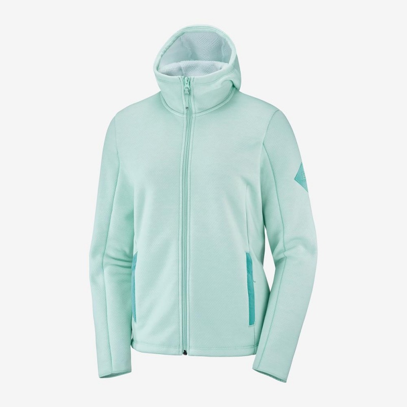 Salomon Snowshelter Fleece Hoodie W Női Síkabátok Zöld | 09146-BIYQ