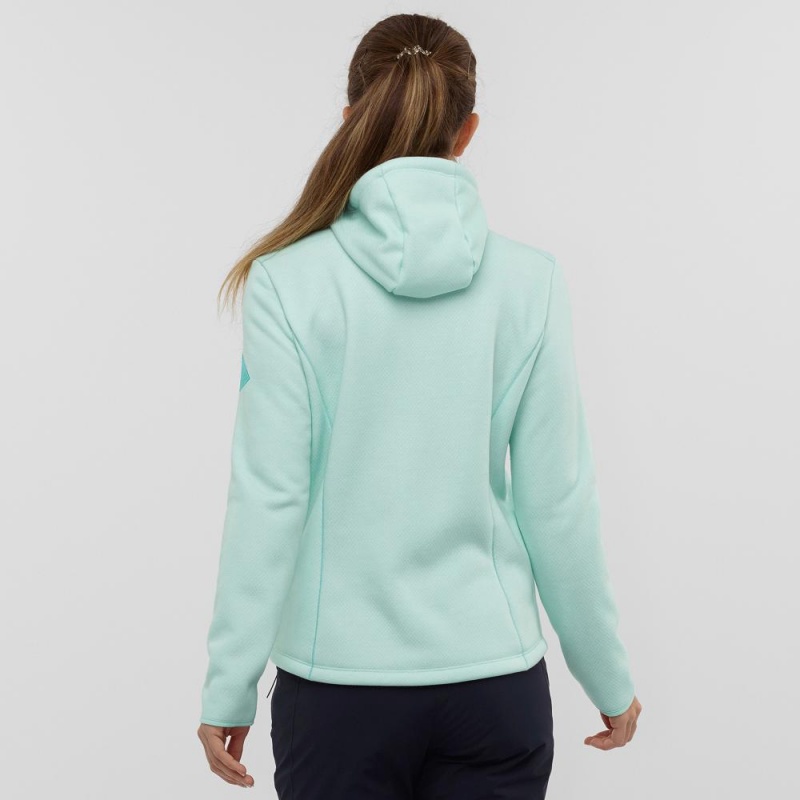 Salomon Snowshelter Fleece Hoodie W Női Síkabátok Zöld | 09146-BIYQ