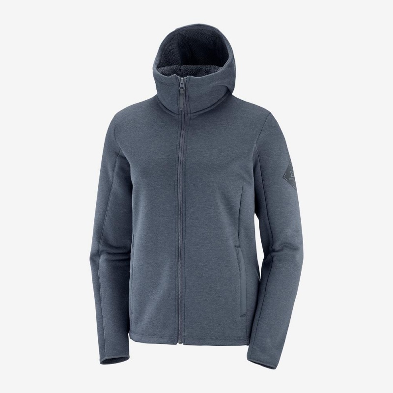 Salomon Snowshelter Fleece Hoodie W Női Síkabátok Gray | 02156-ODYL