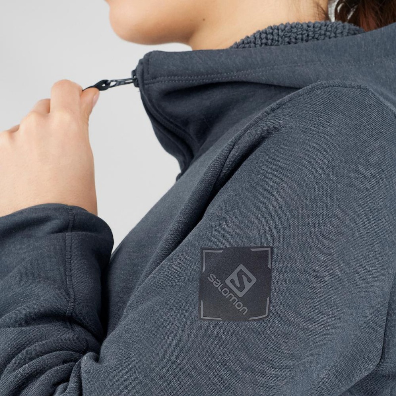 Salomon Snowshelter Fleece Hoodie W Női Síkabátok Gray | 02156-ODYL