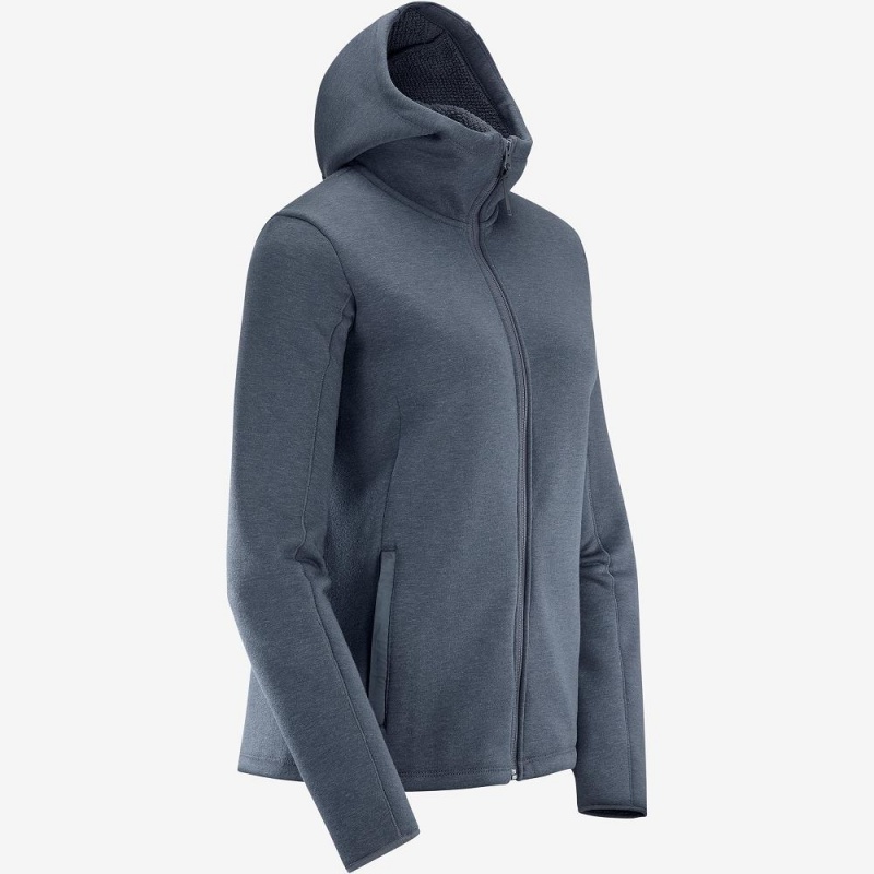 Salomon Snowshelter Fleece Hoodie W Női Síkabátok Gray | 02156-ODYL