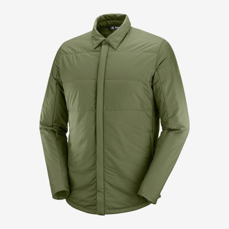 Salomon Snowshelter Insulated Shirt M Férfi Kabát Zöld | 40396-SZRU