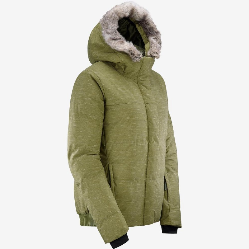 Salomon Snuggly Warm Jacket W Női Síkabátok Zöld | 23518-DSAW