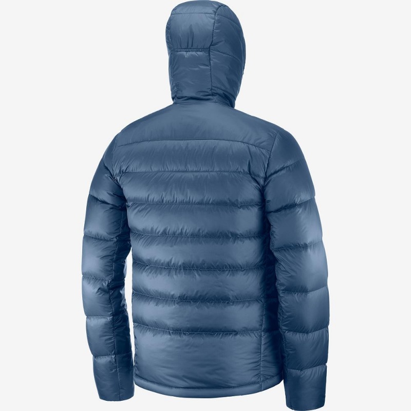 Salomon Transition Down Hoodie M Férfi Kabát Sötétkék | 57932-YBHI