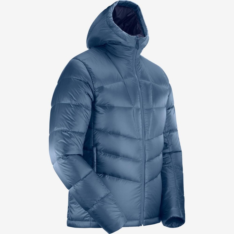 Salomon Transition Down Hoodie M Férfi Kabát Sötétkék | 57932-YBHI