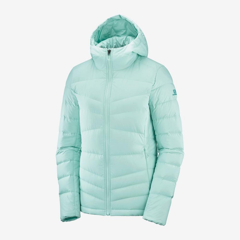 Salomon Transition Down Hoodie W Női Kabát Zöld | 17248-ELMR