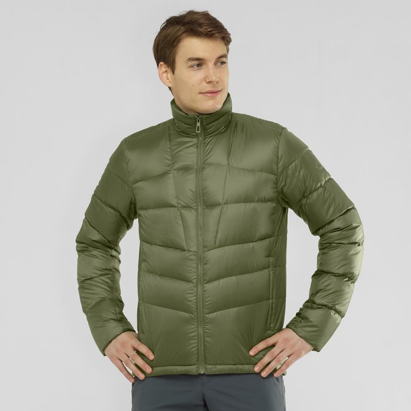 Salomon Transition Down Jacket M Férfi Kabát Zöld | 19265-DKFC