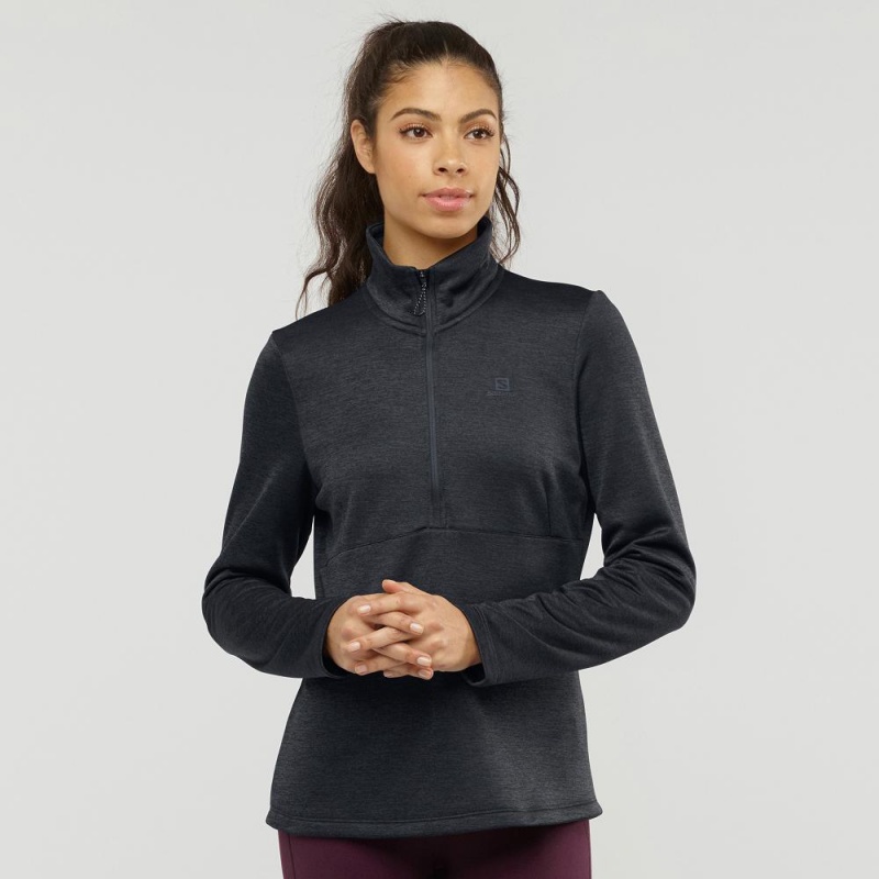 Salomon Transition Half Zip W Női Síkabátok Fekete | 86721-LSAN