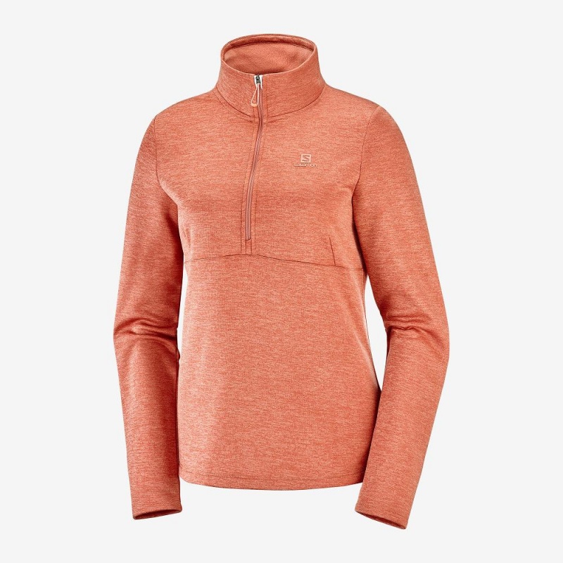 Salomon Transition Half Zip W Női Síkabátok Narancssárga | 04861-EGFC