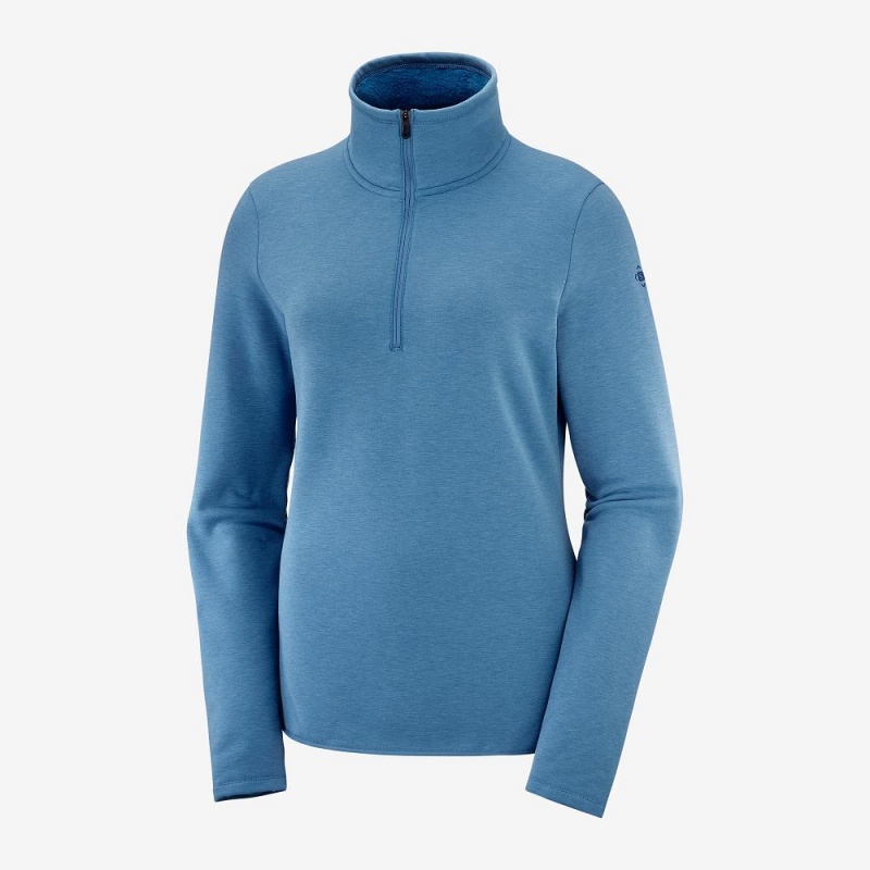 Salomon Warm Ambition Half Zip W Női Síkabátok Kék | 74138-HVYW