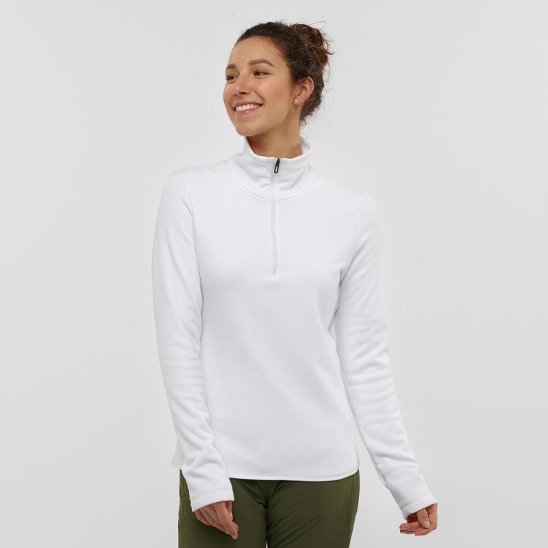 Salomon Warm Ambition Half Zip W Női Síkabátok Fehér | 27094-FXHR