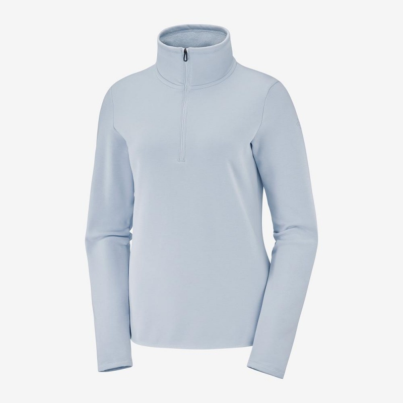 Salomon Warm Ambition Half Zip W Női Síkabátok Kék | 26078-EMXB