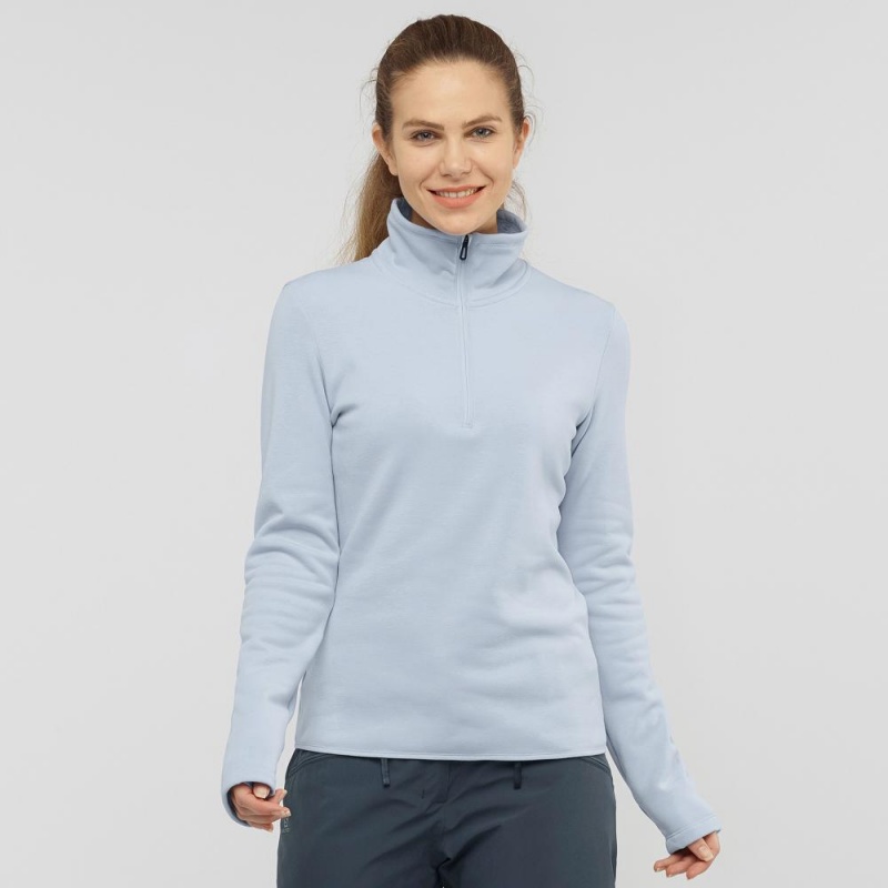 Salomon Warm Ambition Half Zip W Női Síkabátok Kék | 26078-EMXB